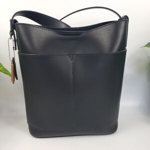 Maison de Beaute' Black Crossbody Tote with Matching Pouch NWOT 10 x 10